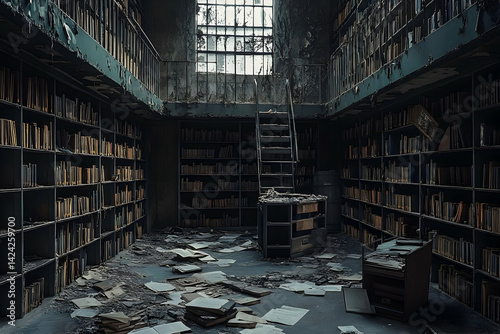 A Depleted Library, A Symbol of Ruin. photo