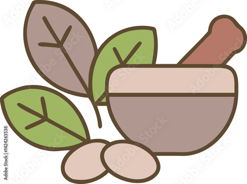 Vector art shows a hot cup of coffee and a coffee pot, simple food icons for a cafe design