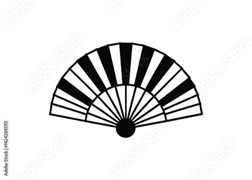 Silhouette of fan isolated on a white background
