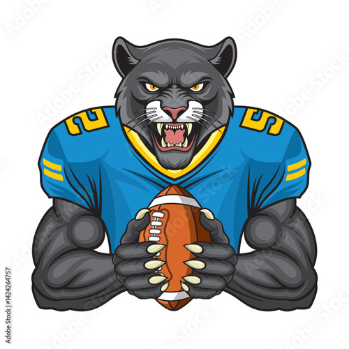 american football mascot vector illustration panther sport design