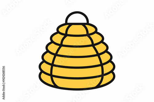Beehive Line Art Vector Illustration
