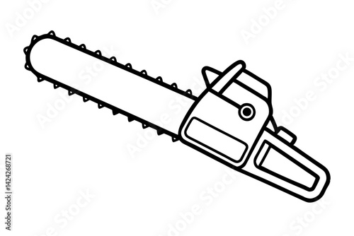 Chainsaw Line Art Vector Illustration