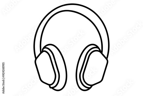 Ear Protection Line Art Vector Illustration