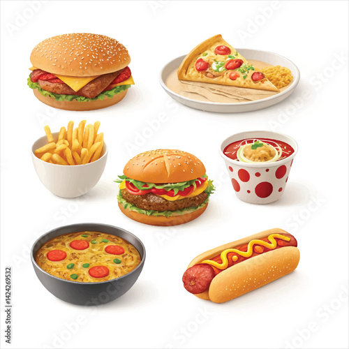 Flying Asian Food Vector | Cartoon Noodles, Sushi, Wok Stir Fry, Takeaway Box Clipart