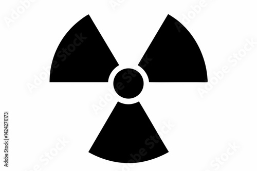 Radiation Symbol Black and White Silhouette Vector Illustration