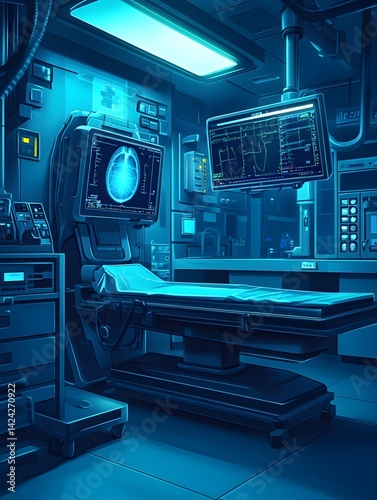 Advanced medical imaging equipment in hospital examination rooms