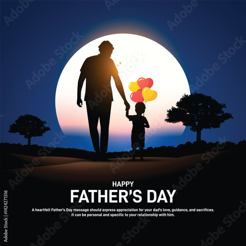 Happy Father's Day 2025. Happy fathers day creative poster, banner, postcard, background, backdrop, greetings card, template, web banner, social media post design etc.