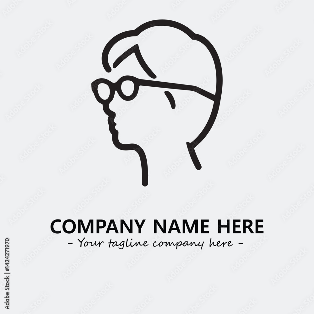 woman with glasses silhouette illustration black and white for logo company vector image woman with glasses silhouette illustration black and white for logo company vector image