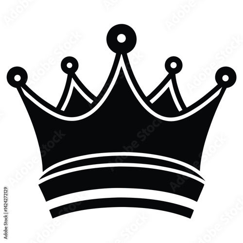 Obraz na płótnie Elegant Black Crown Silhouette for Royalty-Themed Designs w salonie