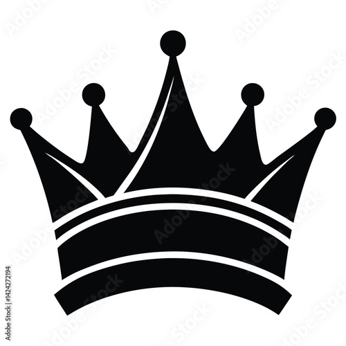 Obraz na płótnie Elegant Black Crown Silhouette for Royalty-Themed Designs w salonie