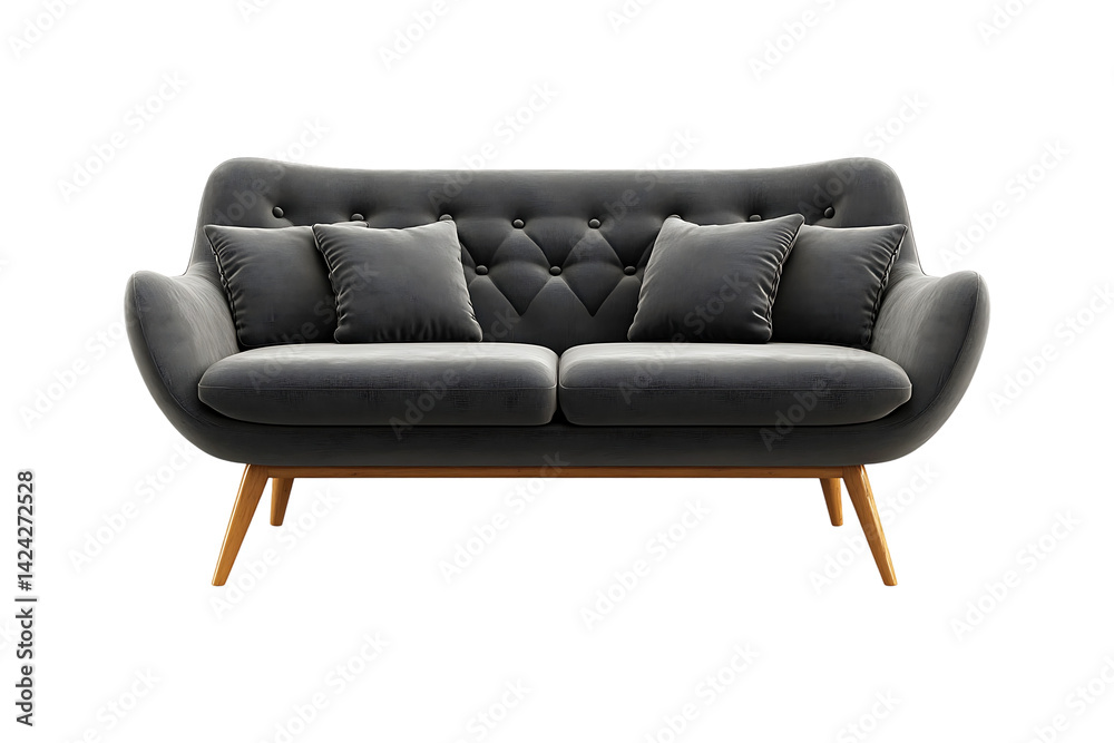 Modern sofa isolated on a transparent background. Luxury Sofa for Home Decor and Interior design. Modern sofa isolated on a transparent background. Luxury Sofa for Home Decor and Interior design.