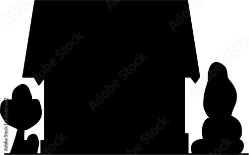 Black house silhouette vector for kids' learning, coloring, and educational activities. Perfect for worksheets, crafts, and preschool projects.