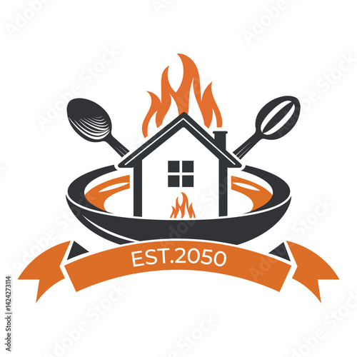Restaurant Modern Culinary House Logo Vector Design