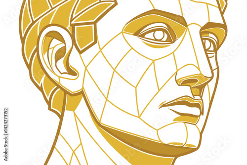 Close-Up Photo of a Humanoid Bust Futuristic Sculpture Portrait