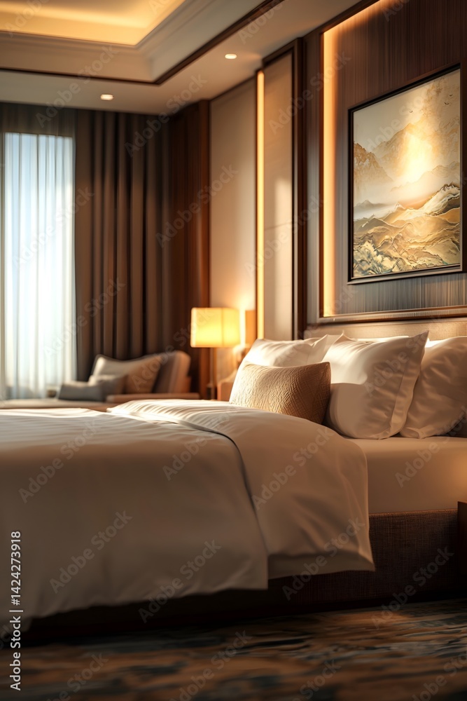 Fototapeta premium Luxurious hotel room interior design