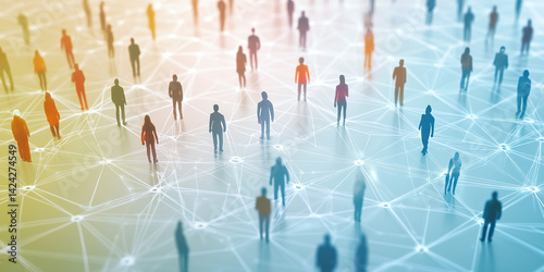 Diversity of business roles shown in colorful and dynamic 3D visualization structures