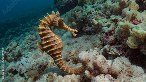 Obraz na płótnie Mediterranean Seahorse - Hippocampus guttulatus w salonie