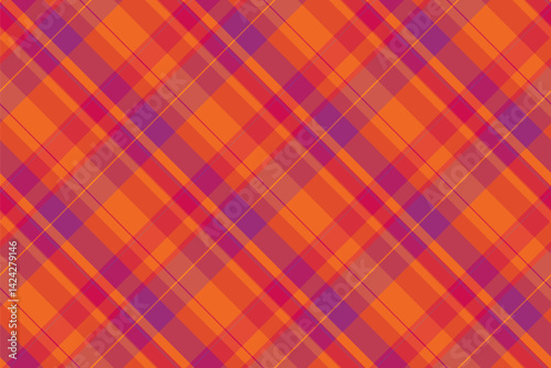 Infant check vector tartan, grunge pattern plaid fabric. Tailor textile background texture seamless in red and pink colors.
