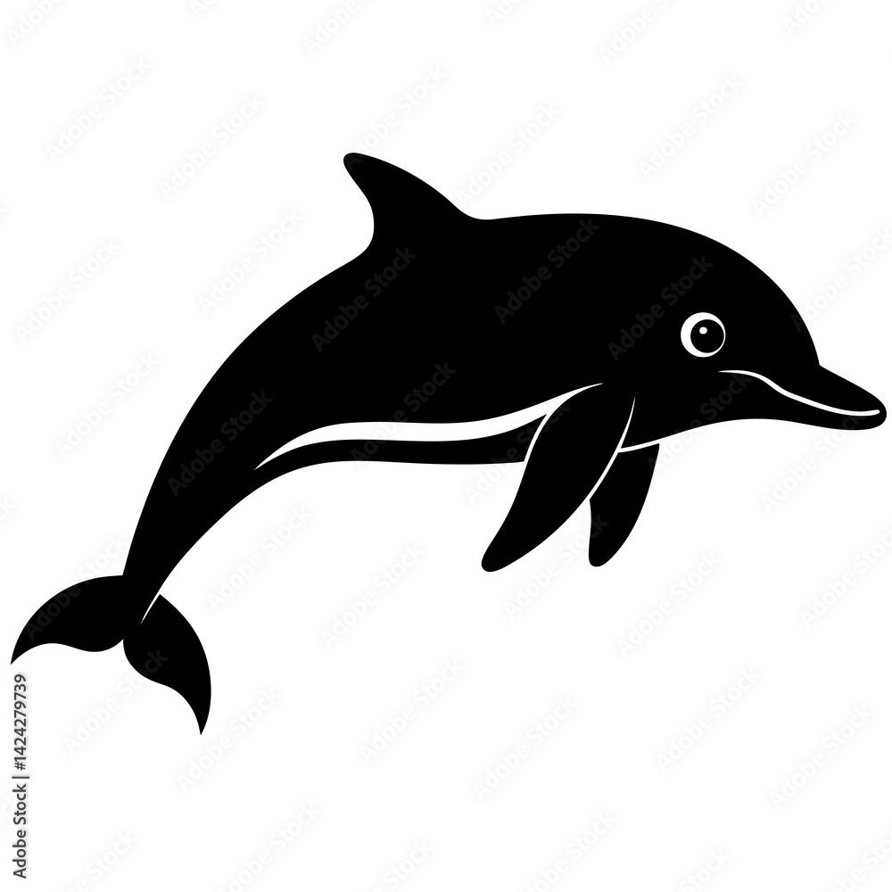 Fototapeta premium Animal porpoise silhouette vector illustrator 