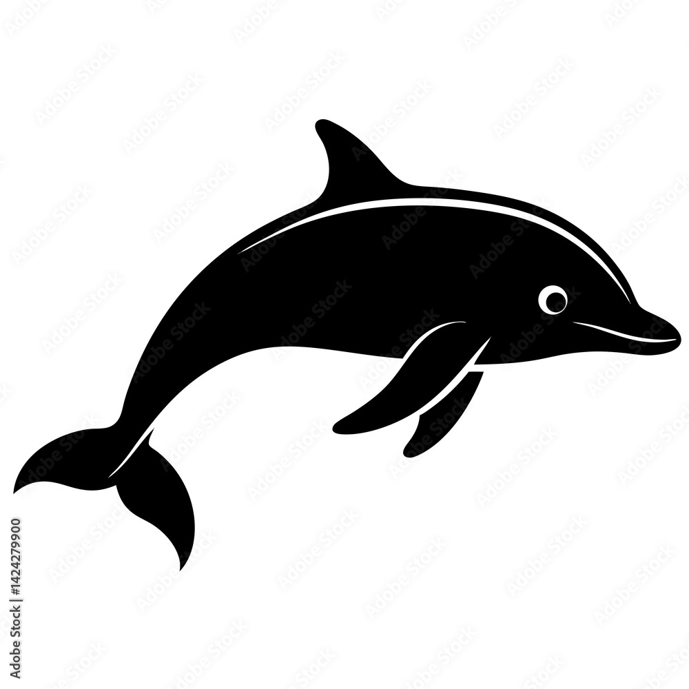 Fototapeta premium Animal porpoise silhouette vector illustrator 
