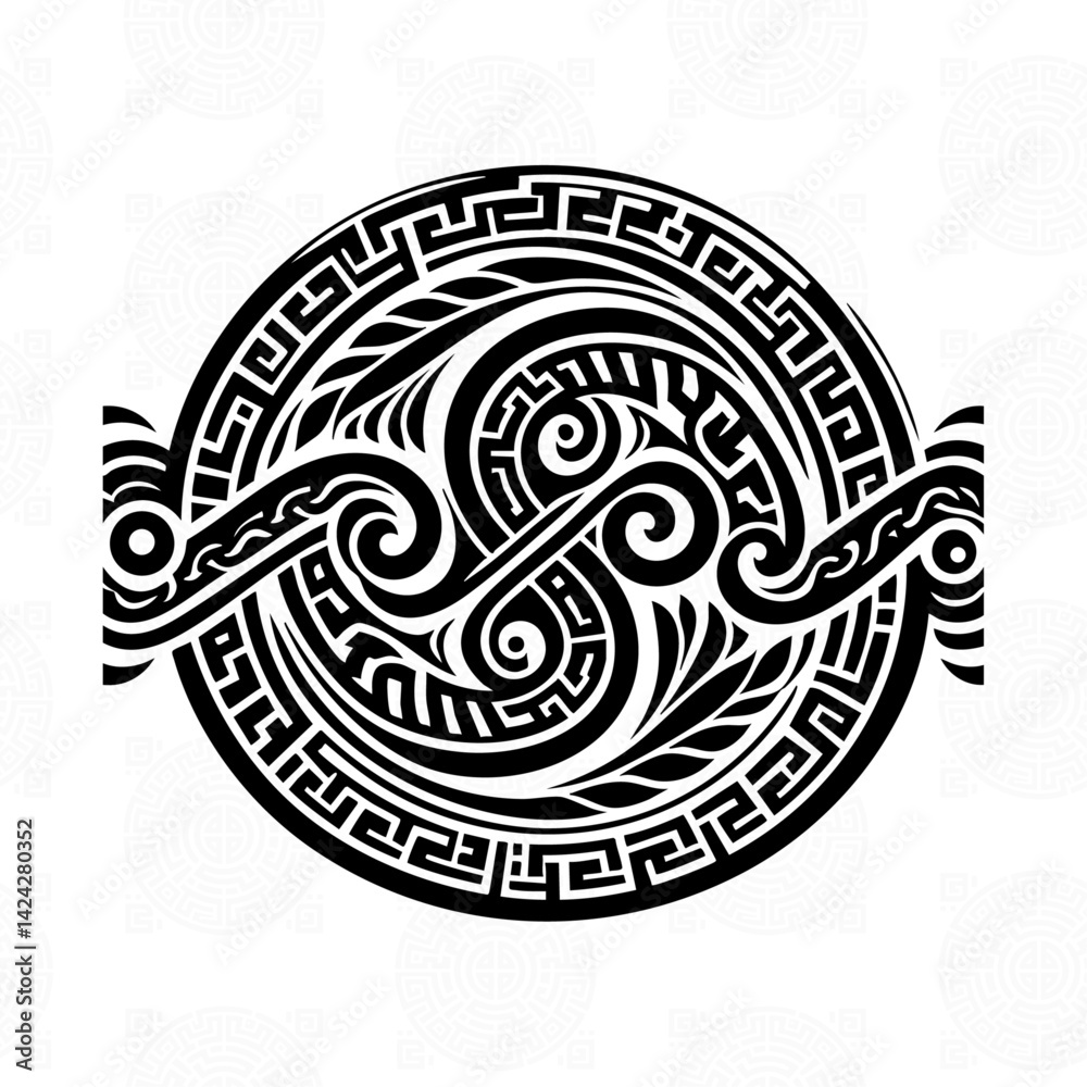 Fototapeta premium Modern Greek abstract geometric pattern background