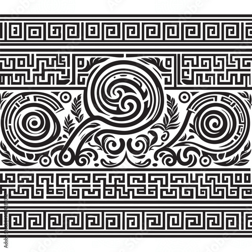 Modern Greek abstract geometric pattern background