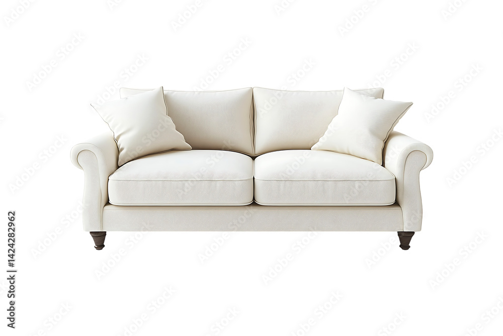 Fototapeta premium Modern sofa isolated on a transparent background. Luxury Sofa for Home Decor and Interior design.