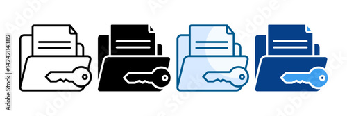 Data Encryption Icon Set Multiple Style Collection