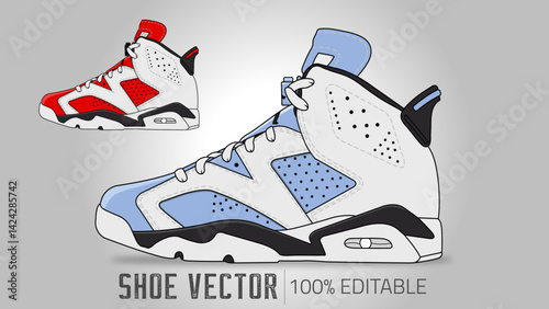 Shoe Vector, completely editable 