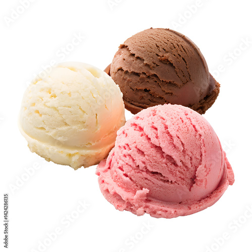 Neapolitan Ice Cream Scoop Triple Flavor