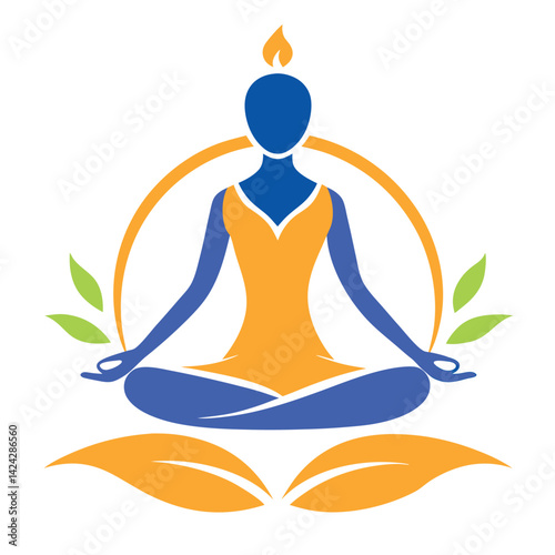 

    Yoga logo with lotus vector illustration.
