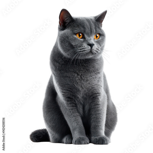 Playful grey cat posing in indoor pet cozy environment close-up view feline beauty