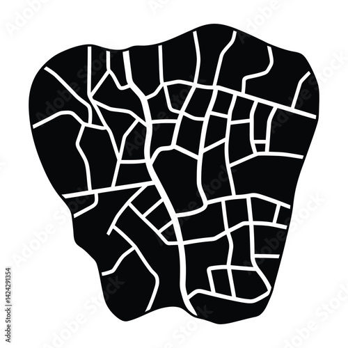 Black and white vector illustration of leaf. Isolated on white background.