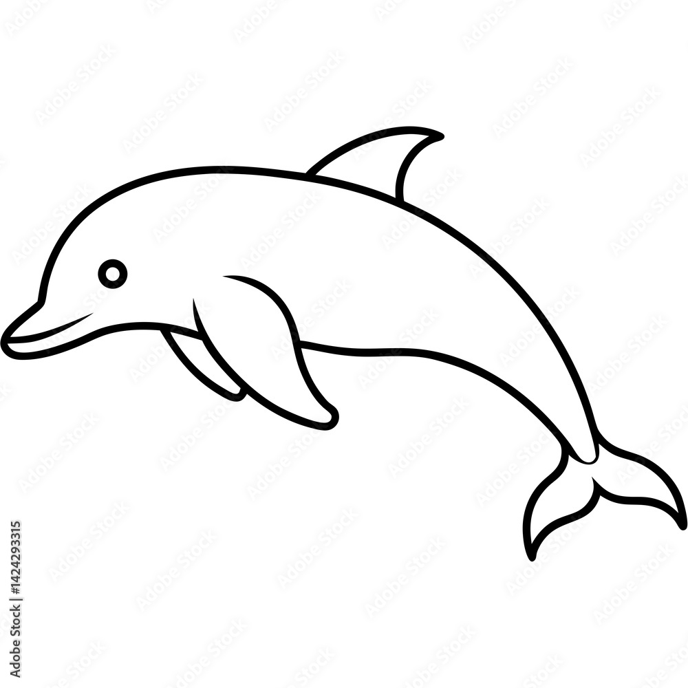 Animal porpoise line art vector Animal porpoise line art vector