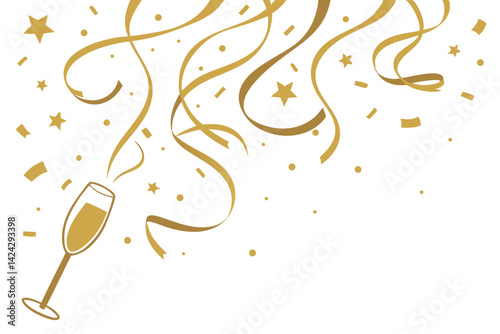 Abstract background party celebration gold confetti. vector illustration