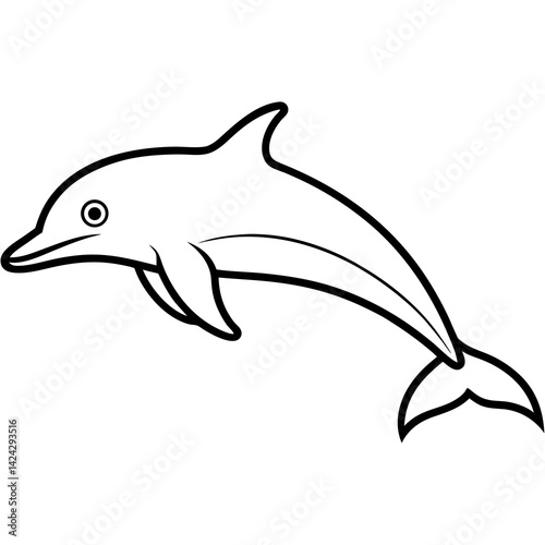 Animal porpoise line art vector 