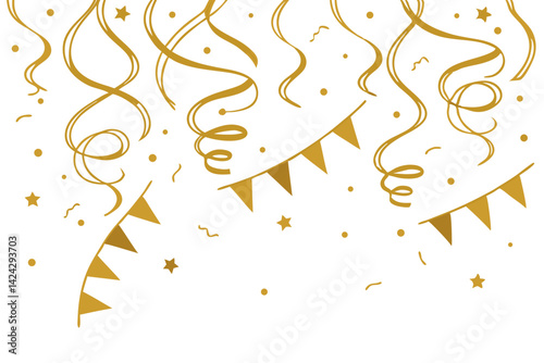 Abstract background party celebration gold confetti. vector illustration