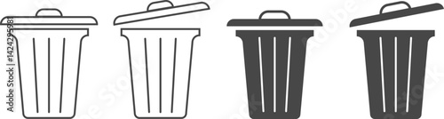 recycle bin icon set. Deleteicons. trash sign. Basket or remove symbol
