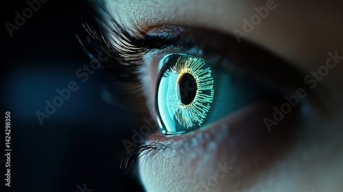 Biometric technology scanning a personâ€™s eye for authentication.