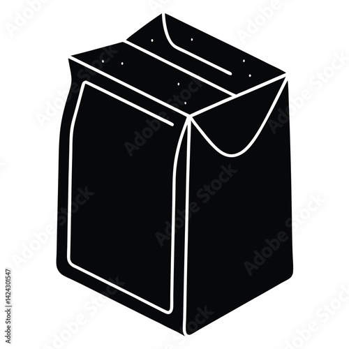isolated Black military ration pack on white background