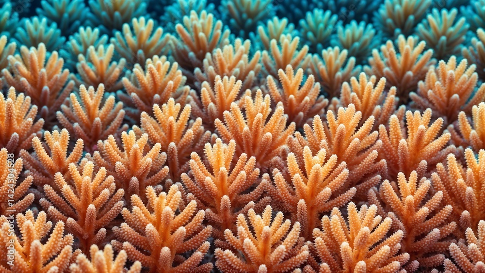 Vibrant coral reef formations thriving underwater