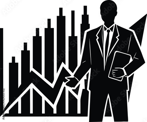 silhouette of stock market analyst