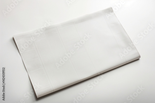 A blank daily newspaper mock-up isolated on a clean white background, showcasing the front page with ample space for your logo, graphic design, or content.