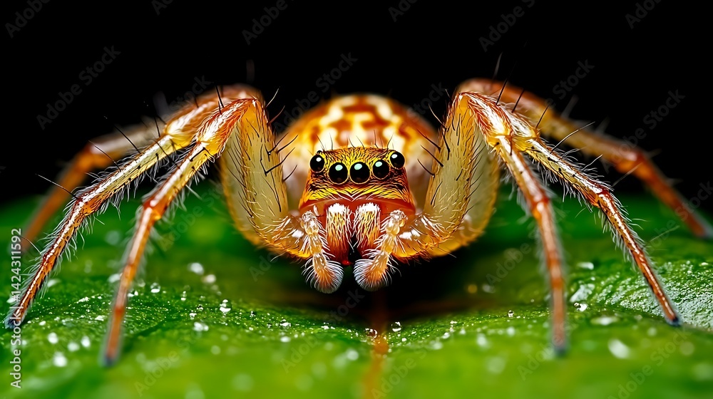 Close-up of spider on leaf Close-up of spider on leaf