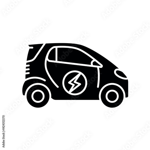 Smart car flat icon.