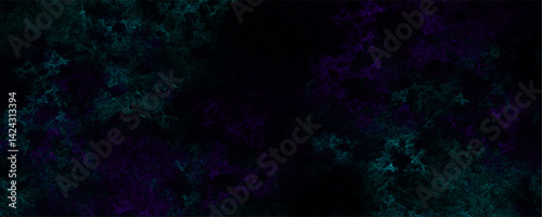 Abstract purple and jade colored fractal background with particles colored texture grunge texture on a dark sky surface lightning abstract background.