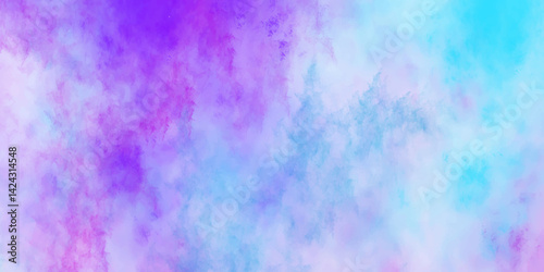 Dreamy abstract pastel blue and purple cloud background. aquarelle soft pastel blue watercolor for creative grunge art. Colorful paper textured ink effect grungy wet pastel illustration for design.