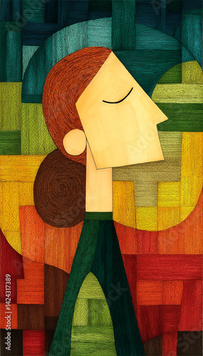 A colorful profile of a girl