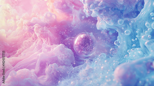 abstract watercolor background with bubbles
