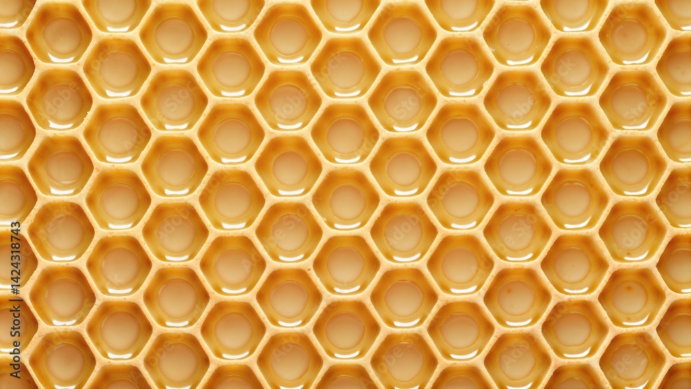 Honeycomb pattern close-up natural golden texture